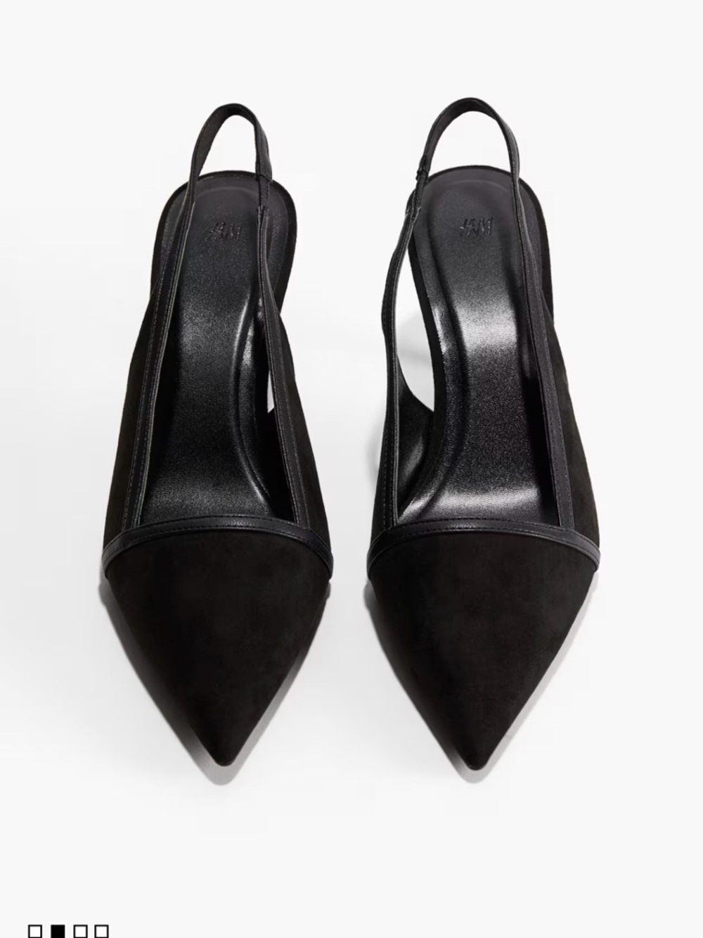 Black Pointed Slingback Heels - Women's Dress Pumps